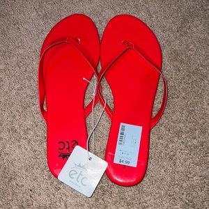 Red sandals size 8